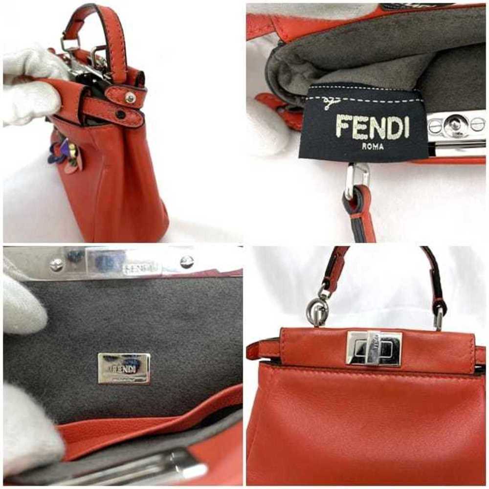 FENDI Red Leather Peekaboo Shoulder Bag - Picture 10 of 11